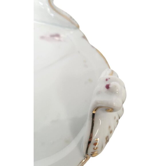 Antique Hand Painted Roses Porcelain Jardiniere Planter - Picture 7 of 16